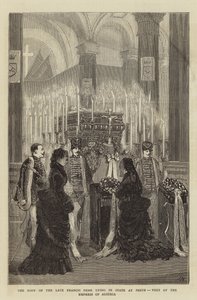 Le corps du défunt Francis Deak exposé en chapelle ardente à Pesth, visite de l